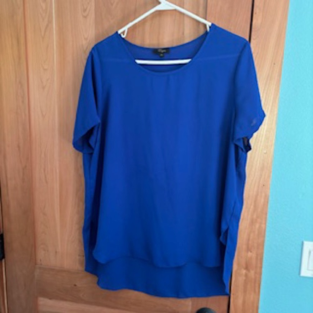 Blue shirt sleeve blouse XL
